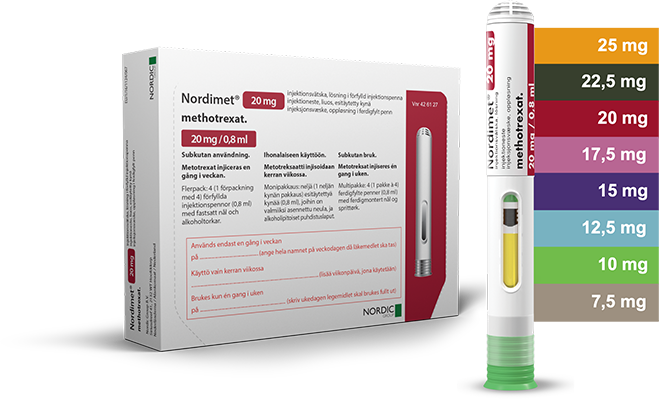 Foto på Nordimet förpackning och injektionspenna